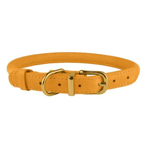 Нашийник для собак круглий шкіряний BronzeDog Crazy Голд S brks002280/Т фото