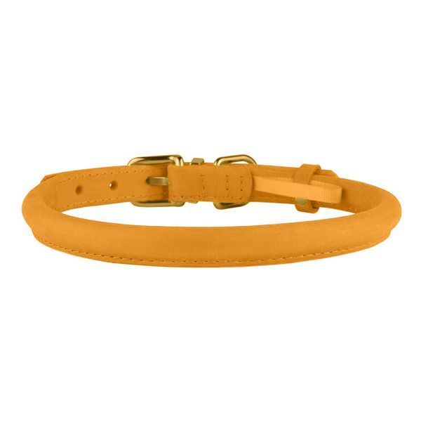 Нашийник для собак круглий шкіряний BronzeDog Crazy Голд S brks002280/Т фото