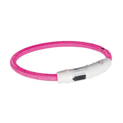 Нашийник світиться з USB рожевий XS-S 35cм/7мм 1111141002 фото