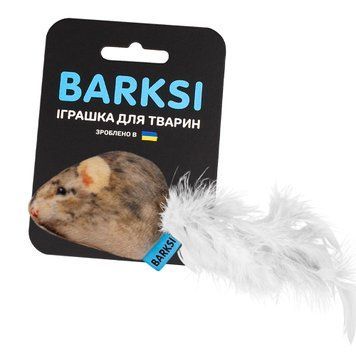 Іграшка для Котів Barksi Мишка з дзвіночком та пір'ям XS 3345 фото