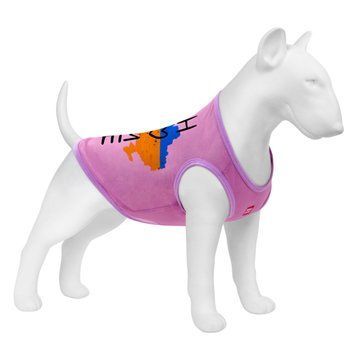 Майка для собак WAUDOG Clothes малюнок "Дім", сітка, S, B 30-33 см, C 18-21 см рожевий clr301-0230-7 фото