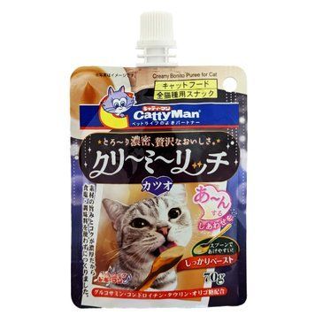 CattyMan Creamy Salmon КЕТТИМЕН ВЕРШКОВЕ ПЮРЕ З ЛОСОСЕМ рідкі ласощі для котів spc4976555822000 фото