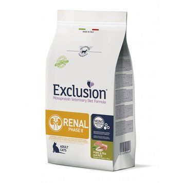 Exclusion Renal зі свининою, горохом та рисом для котів з нирковою недостатністю 1,5 кг (Фаза 2) 8011259004239 фото