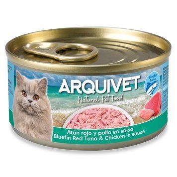 Консерва Aquivet Блакитний тунець і курка в соусі 80 г arqvt_43901 фото