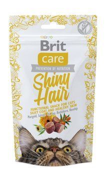 Функціональні ласощі Brit Care Shiny Hair з лососем д/котів, 50г szr111264/1388 фото