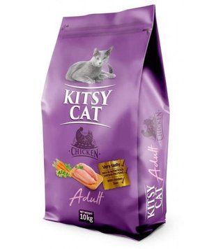 KITSY CAT повнораціонний сухий корм для дорослих котів всіх порід з Куркою 10 кг КК-1 фото