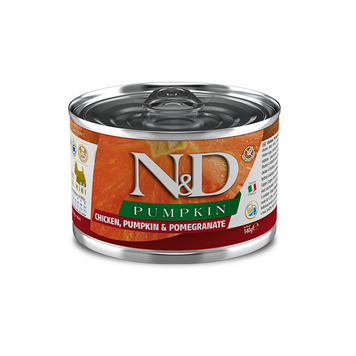 Фарміна дог волог N&D Grain Free PUMPKIN CHICKEN ADULT MINI з гарбузом, куркою, гранатом 140 г 02314 tplx160586 фото