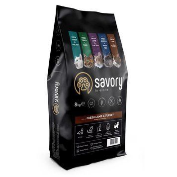 Savory Adult Cat Sensitive Digestion Fresh Lamb and Turkey 8 kg szr30099 фото