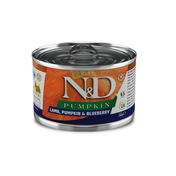 Фарміна дог волог N&D Grain Free PUMPKIN LAMB ADULT MINI з гарбузом, ягням, чорницею 140 г 02338 tplx160588 фото