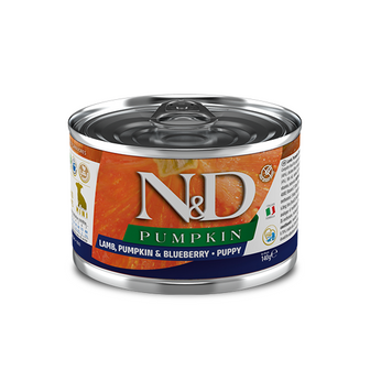 Фарміна дог волог N&D Grain Free PUMPKIN LAMB PUPPY MINI з гарбузом, ягням, чорницею 140 г 02307 tplx160584 фото