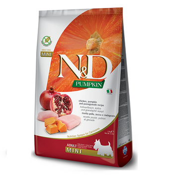 Фарміна дог сух N&D Grain Free PUMPKIN CHICKEN & POMEGRANATE ADULT MINI 2,5 kg 33253 tplx156340 фото